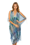 Open Shoulder Sundress Coverup in Northern Lights Prints - Subtle Luxury