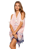 Open Shoulder Sundress Coverup in Summer Darling Print - Subtle Luxury