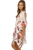 Open Shoulder Sundress Coverup in Summer Romance Print - Subtle Luxury