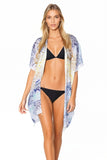 Paisley Wisps Print Kimono Sheer Coverup - Subtle Luxury