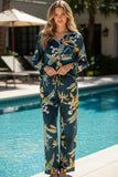 piper-pj- Piper PJ Top and Pant Set  in Tropical Garden Print Navy