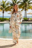 Piper Pajama Lounge Resort-Wear Top-Short Set | Floral Soft Bouquet Print