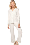 Pippa Knit Jersey Pajama Set with Piping - Subtle Luxury