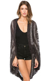 Pool to Party Blanket Wrap Black / One Size Kimono Shrug Cover  in Flower Pattern Tie Dye