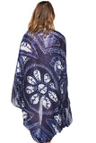 Pool to Party Blanket Wrap Kimono Shrug Cover  in Flower Pattern Tie Dye