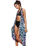 Pool to Party Coverup Animal KIngdom / One Size / Blue Free Spirit Vest in Animal Kingdom Blue Print