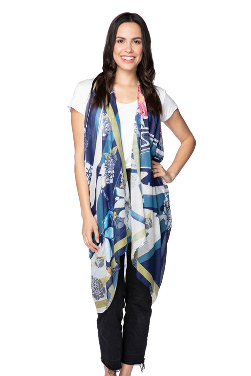 Pool to Party Coverup Around the Grove / One Size / Blue Free Spirit Multi Wear Coverup Vest in Around the Grove Print