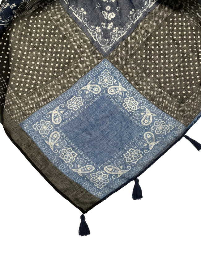 Pool to Party Coverup Bandana Blues / One Size / Navy Free Spirit Vest in Bandana Blues Print in Navy
