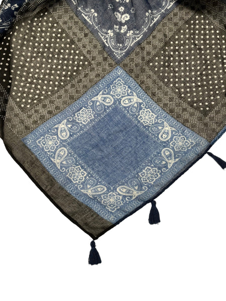 Pool to Party Coverup Bandana Blues / One Size / Navy Free Spirit Vest in Bandana Blues Print in Navy