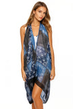 Pool to Party Coverup Bandana Blues / One Size / Navy Free Spirit Vest in Bandana Blues Print in Navy