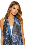 Pool to Party Coverup Bandana Blues / One Size / Navy Free Spirit Vest in Bandana Blues Print in Navy