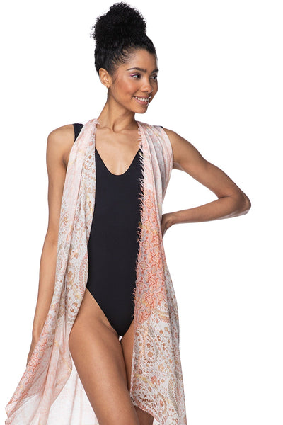Pool to Party Coverup Believe in Magic / One Size / Pink Free Spirit Vest in Believe in Magic Print