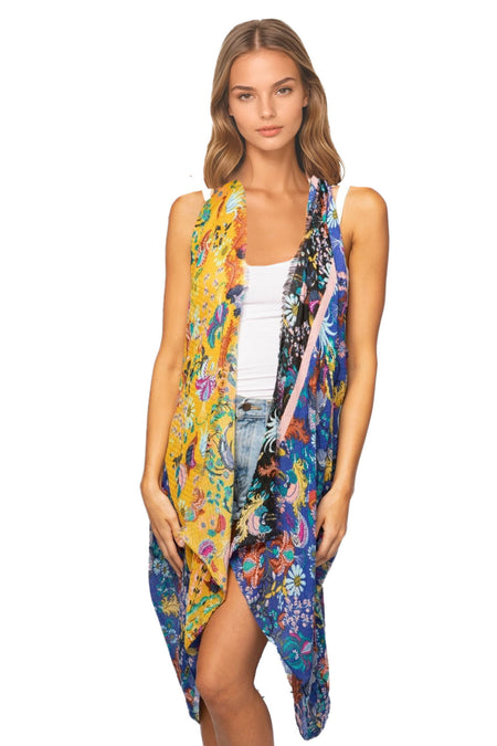 Contrast Border Modal Rayon Wrap Scarf Sarong