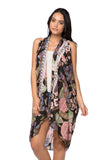 Pool to Party Coverup Enchanting Blooms / One Size / Black Free Spirit Multi- Wear Coverup in Enchanting Blooms Print