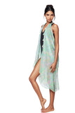 Pool to Party Coverup Fern & Floral / One Size / Mint Free Spirit Vest in Fern & Floral Print