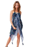 Pool to Party Coverup Fields of Florals / One Size / Blue Braided Sarong in Fields of Florals