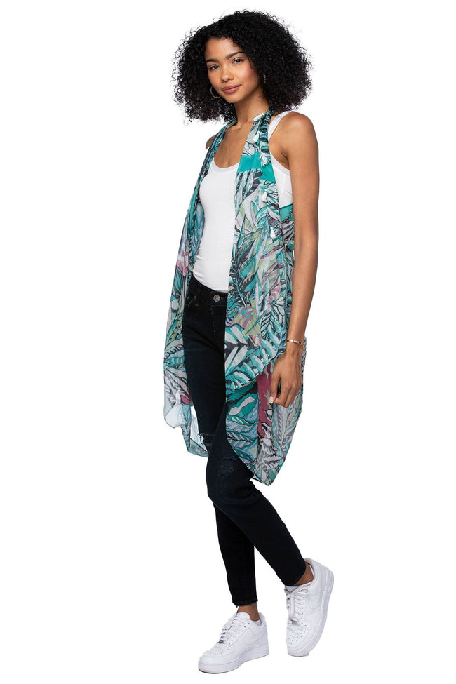 Pool to Party Coverup Forest Dweller / One Size / Multi Free Spirit Vest in Forest Dweller Print