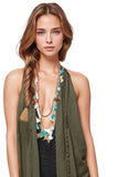 Pool to Party Coverup Free Spirit Vest Coverup Beachwear in Hand Stitch Details