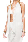 Pool to Party Coverup Glitz / One Size / White Free Spirit Coverup Vest in Glitz Fabric
