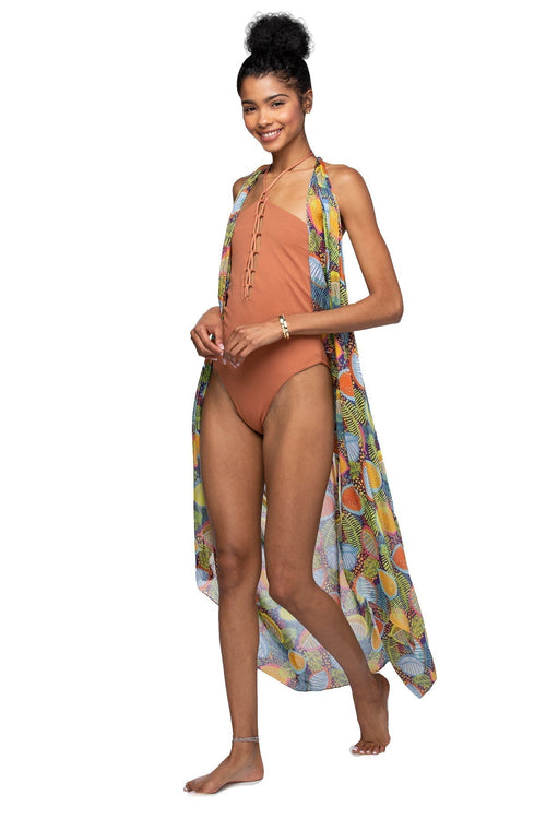 Pool to Party Coverup Guava Chic / One Size / Multi Free Spirit Vest in Guava Chic Print