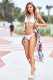 Pool to Party Coverup Hibiscus Garden / One Size / White Free Spirit Vest in Hibiscus Garden Print - White