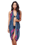 Pool to Party Coverup Leopard Stripe / One Size / Blue Free Spirit Vest in Leopard Stripes Print in Blue