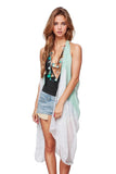 Pool to Party Coverup Lots O'Dots Print / One Size / Spearmint Free Spirit Multi Wear Coverup Vest in Lots of Dots Print