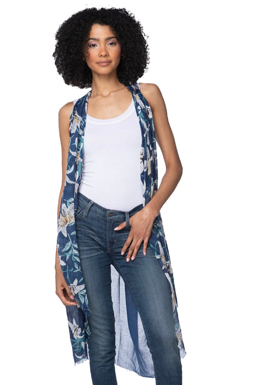 Pool to Party Coverup Lovely Lily / One Size / Navy Free Spirit Multi Wear Coverup Vest in Lovely Lily Print