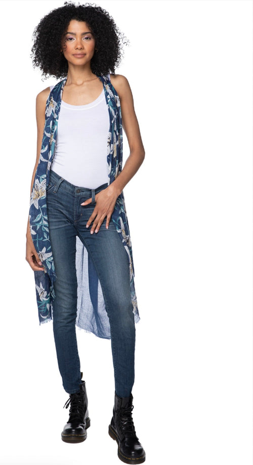 Pool to Party Coverup Lovely Lily / One Size / Navy Free Spirit Multi Wear Coverup Vest in Lovely Lily Print