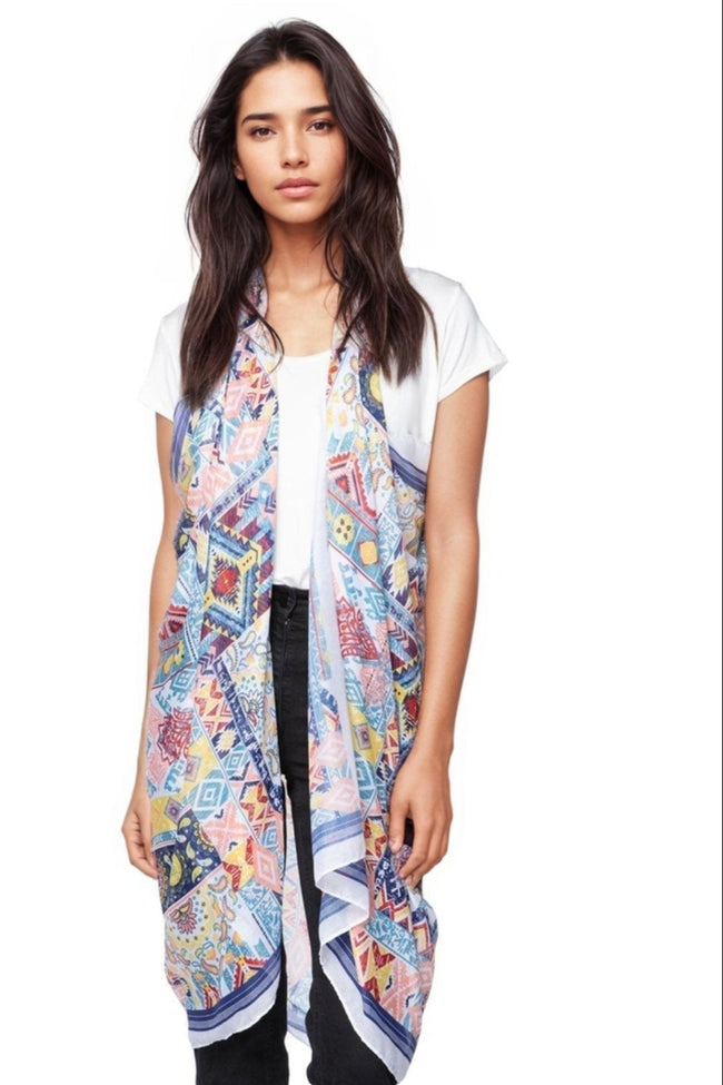 Pool to Party Coverup Magic Carpet / One Size / Multi Free Spirit Multi-Wear Coverup Vest in Magic Carpet Print