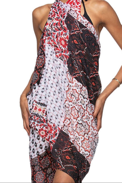 Pool to Party Coverup Marisa Patches / One Size / Black Free Spirit Vest in Marisa Patches Print in Black
