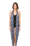 Pool to Party Coverup Modal Pin Stripe / One Size / Denim Free Spirit Multi Wear Coverup Vest in Modal Pin Stripe Print
