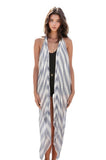 Pool to Party Coverup Modal Pin Stripe / One Size / Grey Free Spirit Multi Wear Coverup Vest in Modal Pin Stripe Print