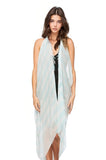 Pool to Party Coverup Modal Pin Stripe / One Size / Sky Free Spirit Multi Wear Coverup Vest in Modal Pin Stripe Print