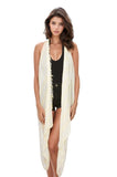 Pool to Party Coverup Modal Pin Stripe / One Size / Yellow Free Spirit Multi Wear Coverup Vest in Modal Pin Stripe Print