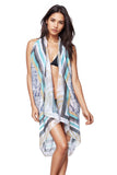 Pool to Party Coverup Modern Scales / One Size / Blue Free Spirit Multi-Wear Coverup Vest in Modern Scales Print