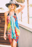 Pool to Party Coverup Monstera Pop / One Size / Green Braided Sarong Multi Wear Coverup in Monstera Pop print