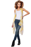 Pool to Party Coverup Morning Song / One Size / Gold Free Spirit Coverup Vest in Morning Song Print