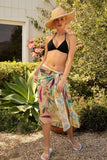 Pool to Party Coverup Multi Wear Braided Sarong in Summer's Evening Print