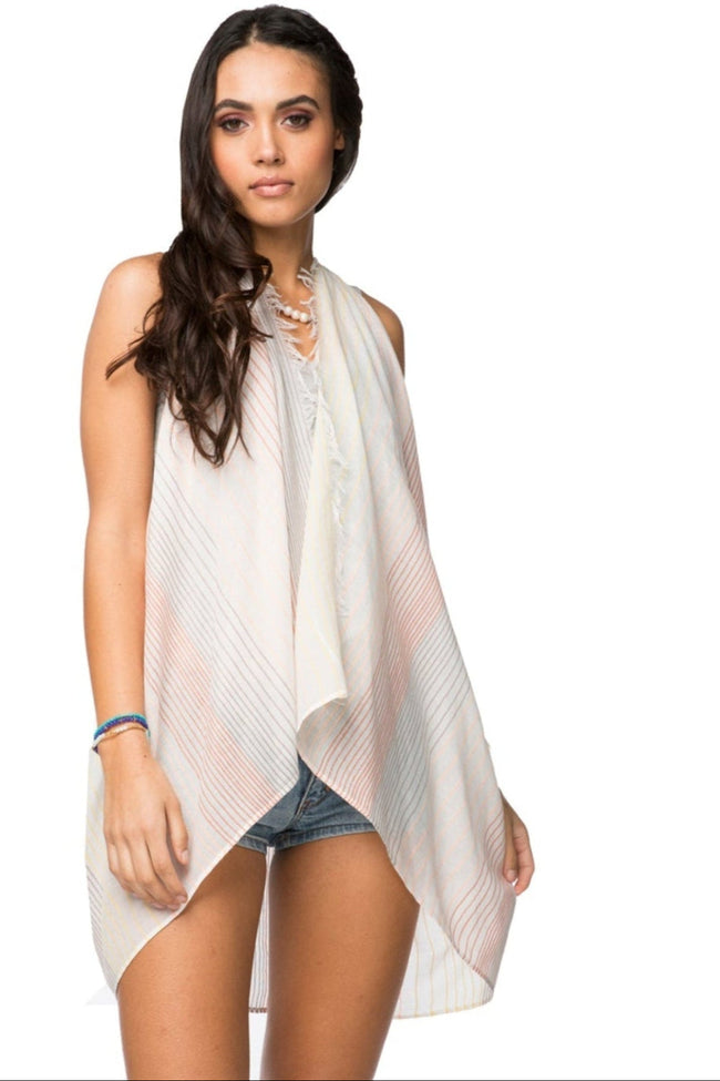 Pool to Party Coverup Neo Line / One Size / Sunset Free Spirit Multi-Wear Coverup Vest Dress in Neo Line Fabric
