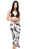 Pool to Party Coverup Night at the Beach / One Size / Black Braided Sarong in Night at the Beach Print