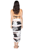 Pool to Party Coverup Night at the Beach / One Size / Black Braided Sarong in Night at the Beach Print