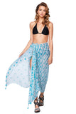 Pool to Party Coverup Oceans Away / One Size / Blue Braided Multi Wear Coverup Sarong in Oceans Away Print