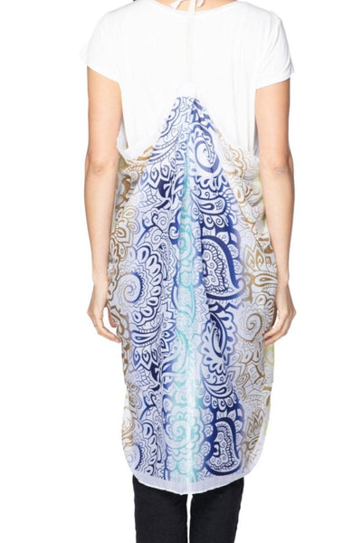 Pool to Party Coverup Paisley Wisps / One Size / Blue Free Spirit Vest in Paisley Wisps Print in Blue