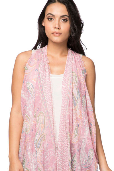 Pool to Party Coverup Passionate Paisley / One Size / Pink Free Spirit Vest in Passionate Paisley Print