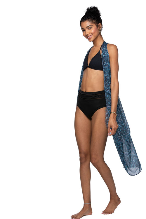 Pool to Party Coverup Samoa Island / One Size / Brick Free Spirit Vest in Paisley Dream Print