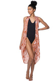 Pool to Party Coverup Samoa Island / One Size / Brick Free Spirit Vest in Samoa Island Print