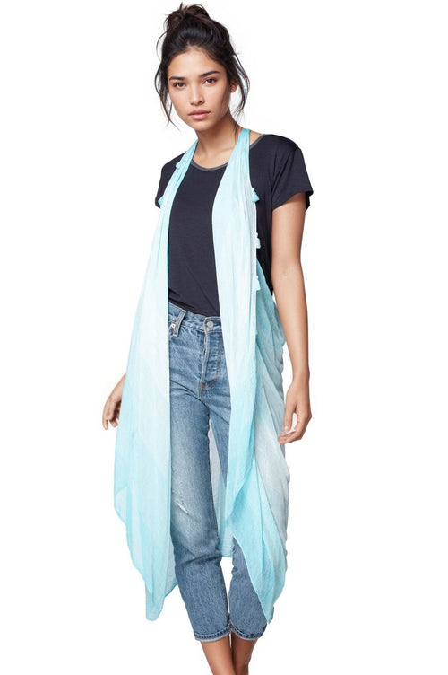 Pool to Party Coverup Soft Descent / One Size / Sky Free Spirit Multi Wear Coverup Vest in Soft Descent Print