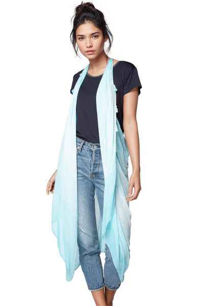 Pool to Party Coverup Soft Descent / One Size / Sky Free Spirit Multi Wear Coverup Vest in Soft Descent Print