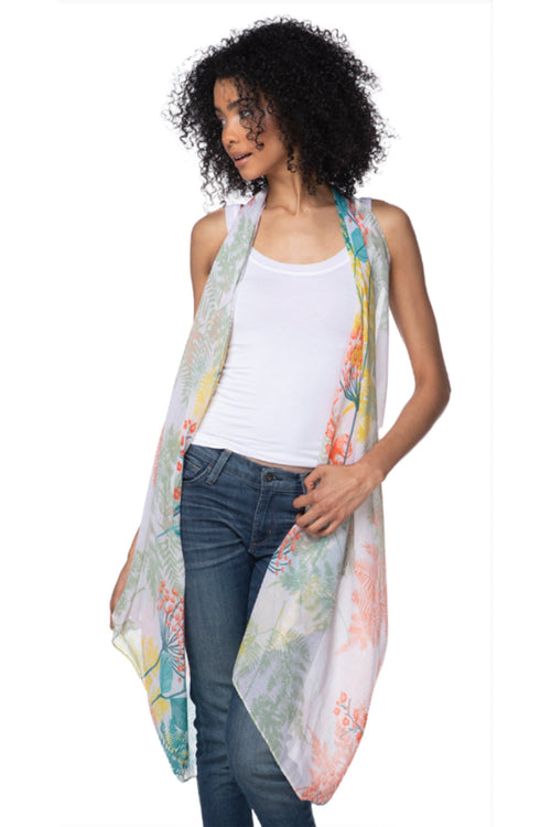 Pool to Party Coverup Spring Ferns / One Size / Multi Free Spirit Vest in Spring Ferns Print